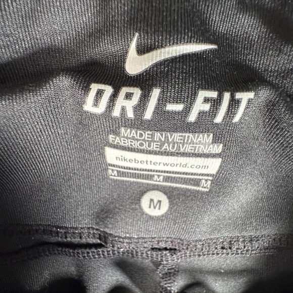 Nike Dri-FIT Running Pants Medium Black Zip Hem Reflective Logo Pockets - Picture 6 of 13